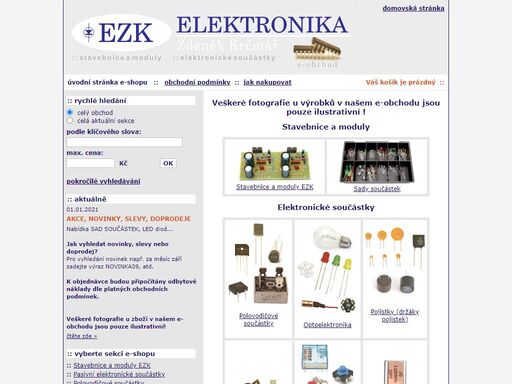 ezk - elektronika zdeněk krčmář, elektronické součástky, elektronické stavebnice a moduly