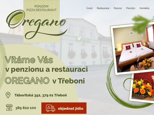 penzion oregano nabízí ubytování v třeboni se snídaní, apartmány a pokoje pro dva nebo rodinu. pizza restaurant oregano nabízí italskou a českou kuchyni, denní menu.