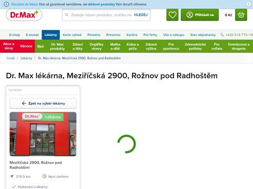 dr. max lékárna, meziříčská 2900, rožnov pod radhoštěm | dr. max lékárna