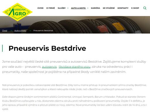 jsme součástí největší české sítě pneuservisů a autoservisů bestdrive. zajišťujeme komplexní služby pro vaše auto -  pneuservis, autoservis, ruční čištění interiéru ...