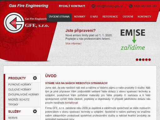 vítáme vás na stránkách gfe, s.r.o. nabízíme široký sortiment hořáků a produktů z oboru vytápění. úvodní strana webu www.horaky-gfe.cz.
