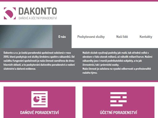 dakonto s.r.o. je česká poradenská společnost zaměřená na poskytování daňového poradenství a vedení účetnictví a daňové evidence.