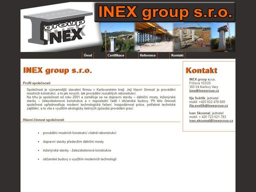inex group s.r.o. - webová prezentace firmy.