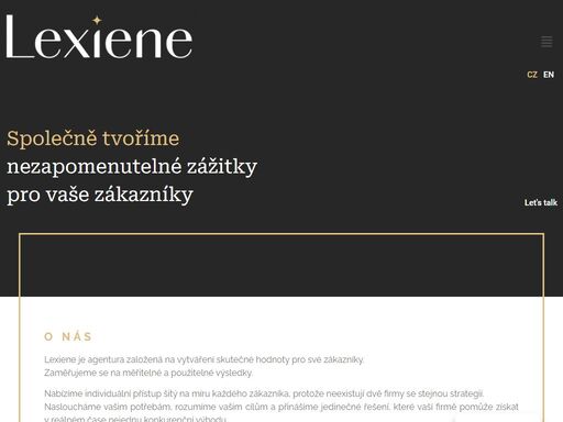 lexiene je agentura založená pro vytváření skutečných hodnot pro své zákazníky s individuálním přístupem pro každého.