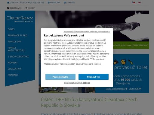 nabízíme profesionální čištění dpf - filtrů pevných částic a katalyzátorů pro všechny emisní skupiny. používáme koncept cleantaxx s certifikátem kvality tüv.