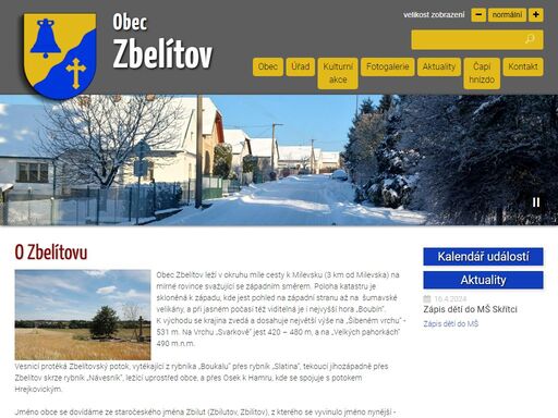 oficiální webové stránky obce zbelítov