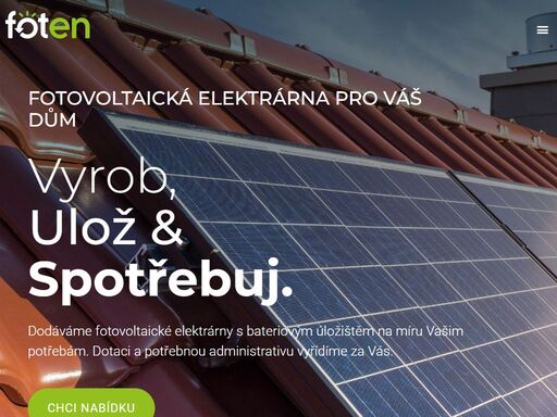 dodáváme solární panely s bateriovým úložištěm na míru vašim potřebám. dotaci a potřebnou administrativu vyřídíme za vás.