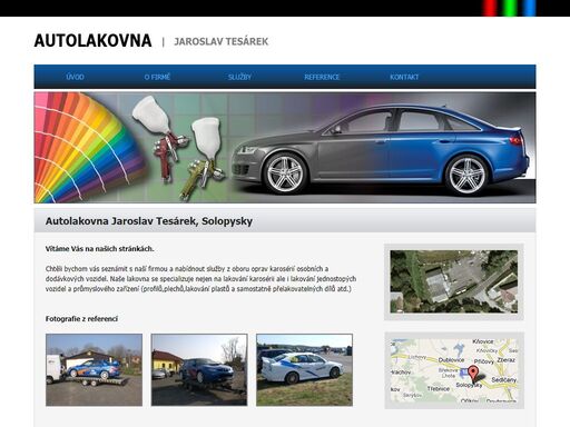 internetová prezentace autolakovny jaroslav tesárek, solopysky.