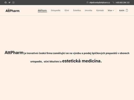 attpharm je inovativní česká firma zaměřující se na výrobu a prodej špičkových preparátů v oborech ortopedie, oční lékařství a estetická medicína.