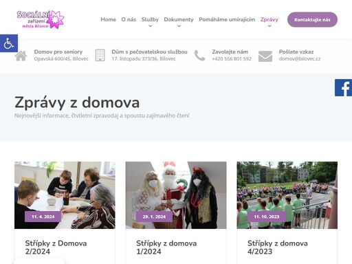 oficiální stránky sociálního zařízení města bílovce.
