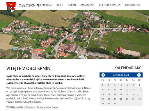 prohlédněte si webové stránky obce srnín na českokrumlovsku