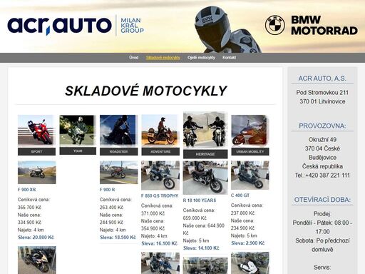 bmw, motorky, prodej, servis, české budějovice