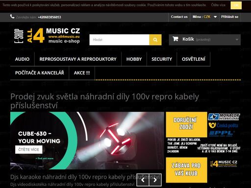 prodejce monacor repro kabely, náhradní díly reproduktory 100v. ozvučení osvětlení a příslušenství praha all4music. 