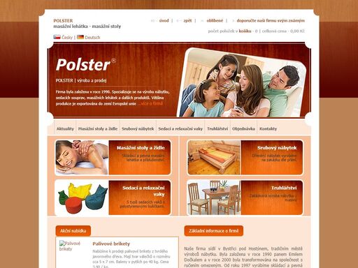polster - výroba nábytku, sedacích souprav, masážních stolů, masážních lehátek, masážních židlí a dalších produktů.
