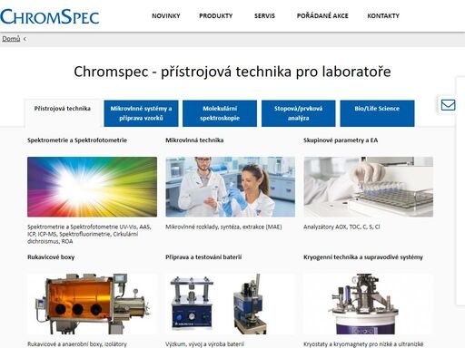 chromspec s.r.o. dodává přístrojovou techniku pro chemické analytické laboratoře, vývěvy a vakuové systémy pro vědecké a průmyslové aplikace. zajišťujeme prodej a servis včetně validace a aplikační podpory.