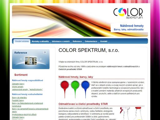 color spektrum, s.r.o. - zabýváme se prodejem nátěrových hmot, barev a laků, a odmašťovacích a čistících prostředků star