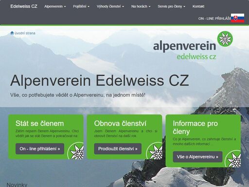 nabídka členství v alpenvereinu s unikátním pojištěním