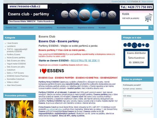 essens-club - essens parfémy - essens kosmetika - essens zdraví  od českého výrobce essens czech
