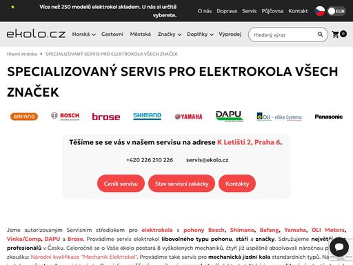 specializovaný cykloservis pro elektrokola všech pohonů. instalace přestaveb na elektrokolo. měření a repase baterií. zrychlení středových pohonů.