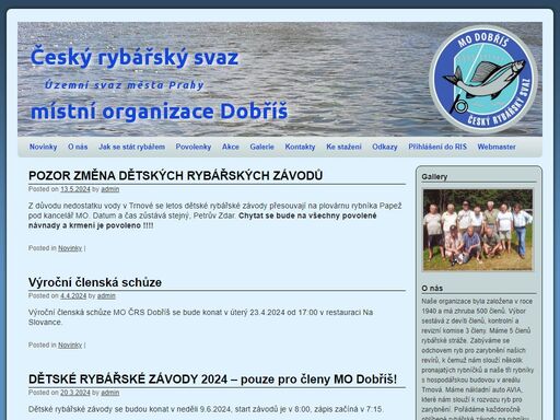  český rybářský svaz místní organizace dobříš - čsr mo dobříš, informace, aktuality 