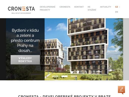 skupina cronesta se specializuje na development bytových projektů v praze, ale i na developerské projekty kanceláří, skladů a logistických center.