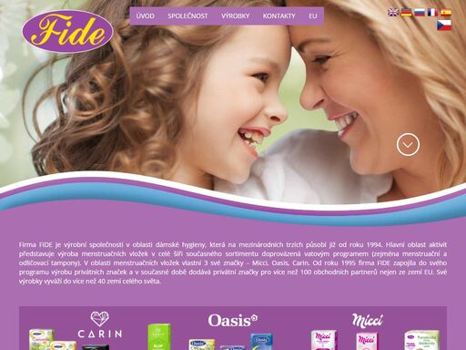 fide / váš výrobce menstruačních vložek - www.fide.cz