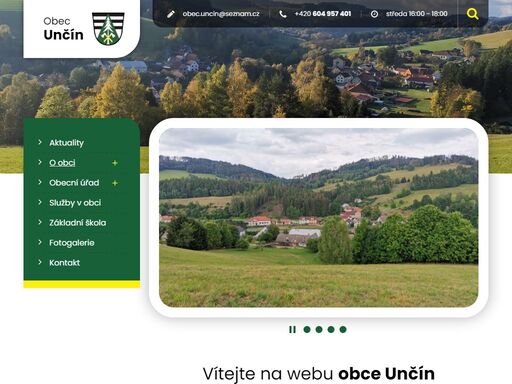 oficiální webové stránky obce unčín.