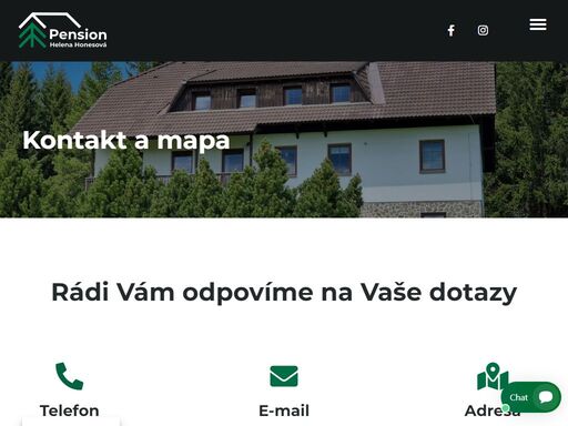 telefon: + 420 606 620 172, email: info@pensionhelenahones.cz. naše ubytování najdete na adrese: horská kvilda 50, 385 01 vimperk