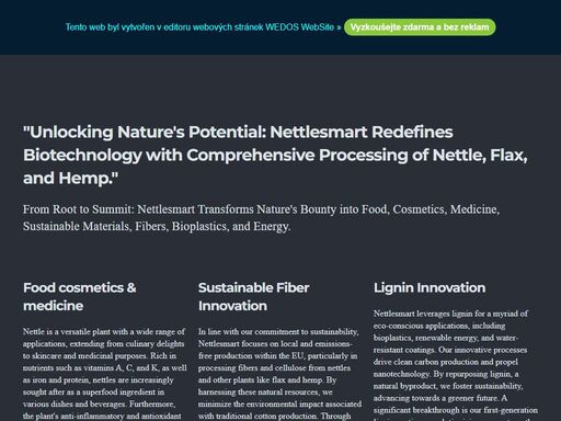 discover nettlesmart's pioneering solutions harnessing nature's potential for sustainable living. from bioplastics to renewable energy, we're revolutionizing eco-conscious innovation for a greener future.