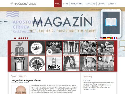 oficiální web apoštolské církve v české republice.