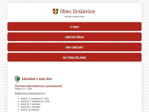 oficální stránky obce drslavice