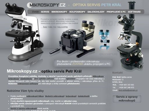 mikroskopy, stereomikroskopy, kolposkopy, dalekohledy, servis, optika, nikon, příslušenství k mikroskopům