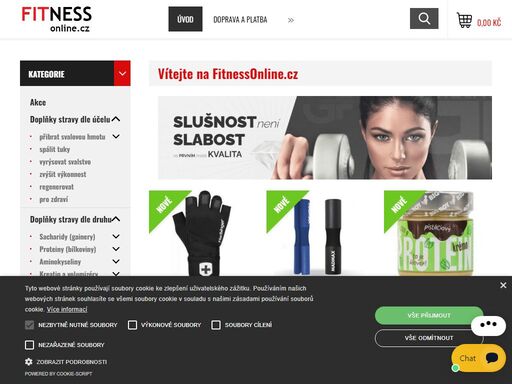 na webu fitnessonline.cz naleznete aminokyseliny, proteiny, sacharidy, kreatin, spalovače tuku, iontové nápoje a další suplementy. krom toho i fitness katalog.