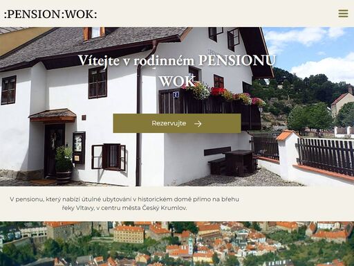 pension, který nabízí útulné ubytování v historickém domě přímo na břehu řeky vltavy, v centru města český krumlov.