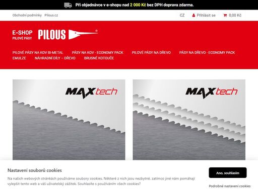 originální pilové pásy na kov pilous maxtech a pilové pásy na dřevo pilous maxwood pro řezání dřeva. nakupujte pohodlně v eshopu.