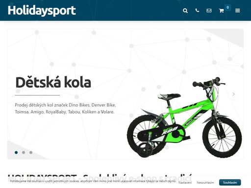 e-shop holidaysport je zaměřen na prodej dětských jízdních kol značek dino bikes, denver a toimsa. zabýváme se také na prodejem molitanových plážových lehátek, botů do vo ...