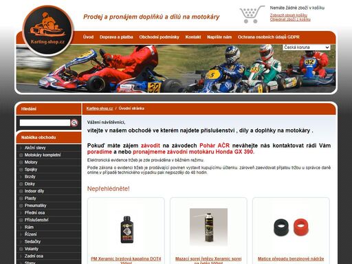 karting-shop.cz - prodej a pronájem doplňků a dílů na motokáry