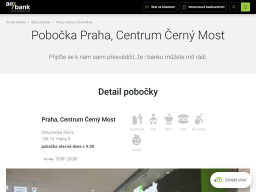 na pobočce se nachází zvenku vkladomat dostupný dle otevírací doby oc.pobočku najdete v obchodním