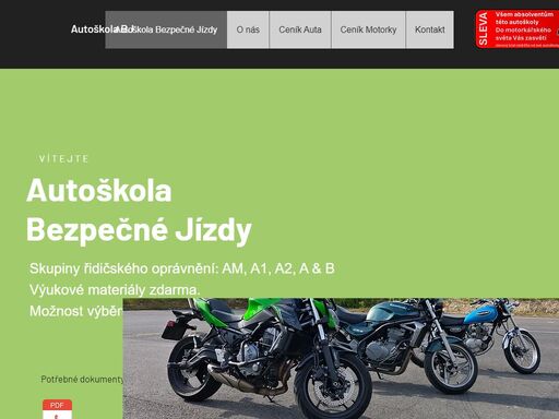 autoškola bezpečné jízdy vás připraví nejen na zkoušky. 
skupiny b, am, a1, a2, a 