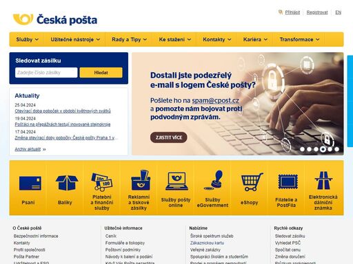 www.ceskaposta.cz