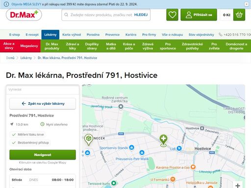 dr. max lékárna, prostřední 791, hostivice | dr. max lékárna