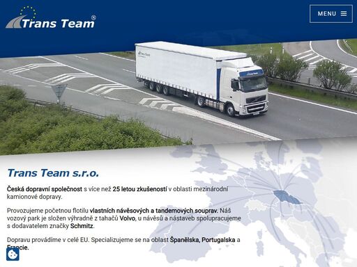 doprava vlastními kamiony do španělska, portugalska, francie a dalších zemí eu.