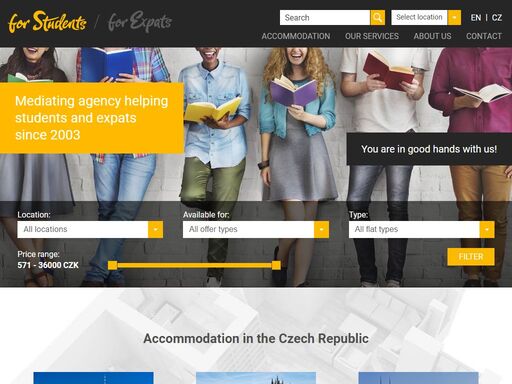 mediating agency helping foreign students and expats in czech republic. accommodation, apartments, flats, rent, sale, prague, hradec králové, brno.