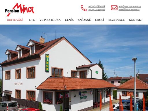 penzion minor levné ubytování české budějovice pro dovolenou, služební cesty a pracovní skupiny, možnost snídaně i parkování dodávek.