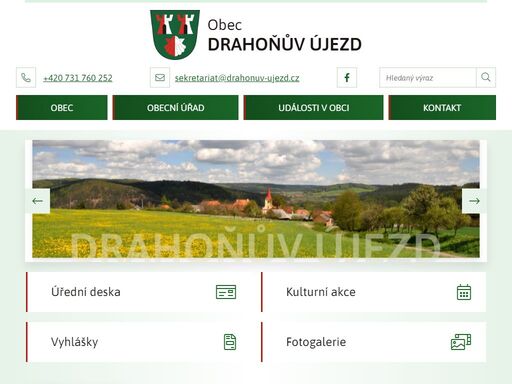 oficiální stránky obce drahoňův újezd