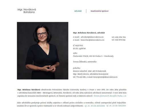 právo | mgr. bohdana nováková, advokát a insolvenční správce | česko