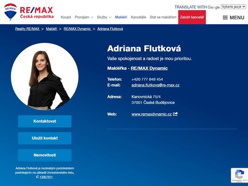 www.remax-czech.cz/reality/re-max-dynamic/adriana-flutkova