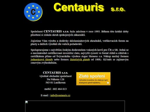 centauris s.r.o. - výroba a prodej ohradníkových tyčí, vstřikovacích forem na plasty a dalších výrobků dle vašich požadavků