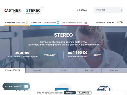 stereo ekonomický software pro podnikatele a malé firmy, který se vám přizpůsobí.  