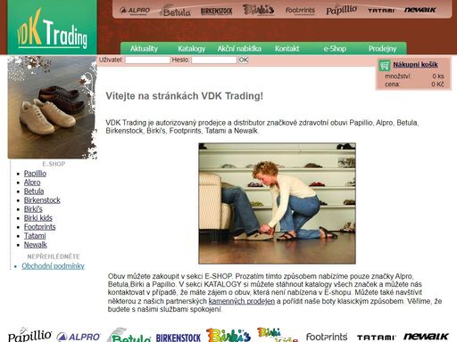 vdk trading - distributor značkové obuvi papillio, alpro, betula, birkenstock, birki's, footprints, tatami a newalk